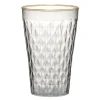 Verre 42cl Sabah en verre transparent rebord doré Ø9xH13,5cm