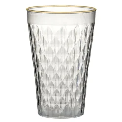 Verre 42cl Sabah en verre transparent rebord doré Ø9xH13,5cm