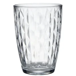 Verre 41,5cl x6 losange relief en verre transparent Ø8,5xH12cm < Gifi Outlet