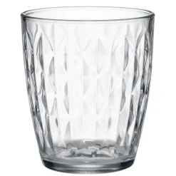 Verre 34cl x6 losange relief en verre transparent Ø8,5xH10cm