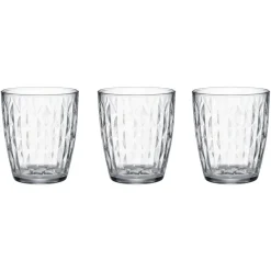 Verre 34cl x6 losange relief en verre transparent Ø8,5xH10cm