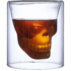 Verre double paroi Halloween tête de mort 25cl