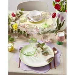 Verre à eau 28cl forme fleur en verre dégradé rose et vert Ø8xH8cm < Gifi Hot
