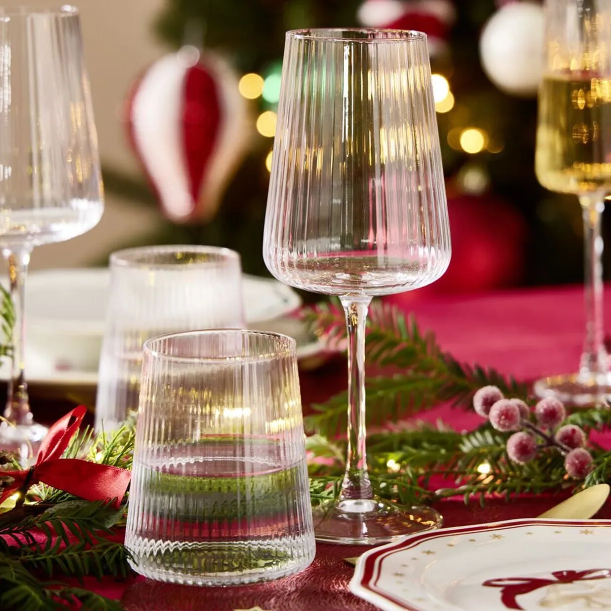 Verre à eau motif strié 380 ml Ø9XH10 cm verre transparent < Gifi Sale