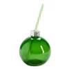 Verre forme boule de Noël 375ml avec paille intégrée (2 modèles)