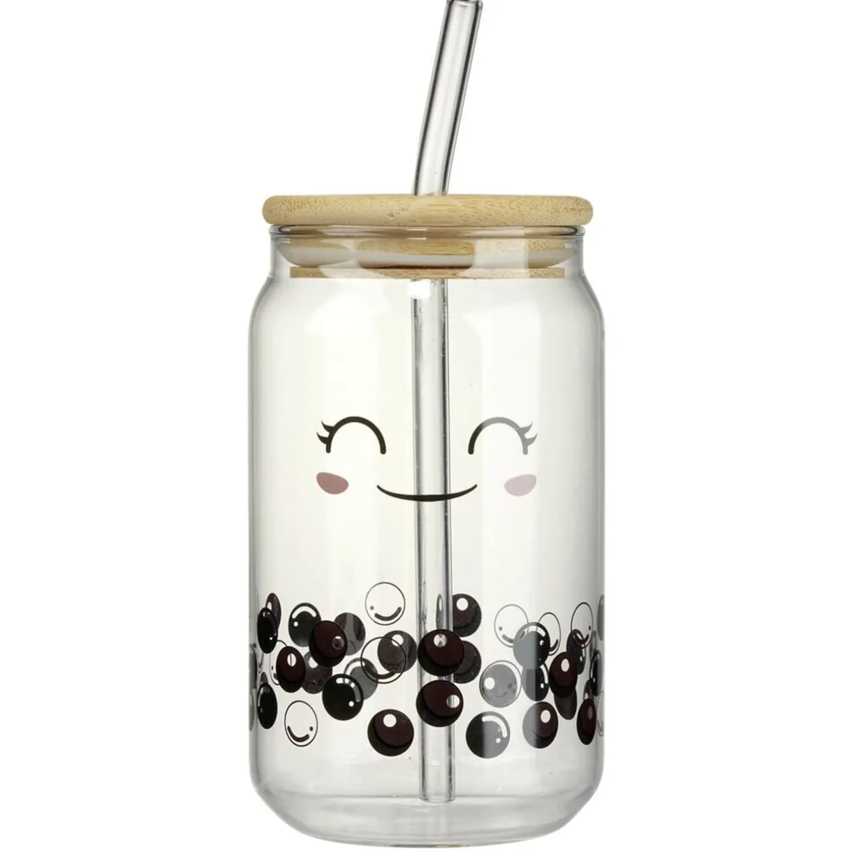 Verre kawaii 45cl avec couvercle et paille < Gifi