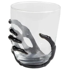 Verre main squelette Halloween noir transparent