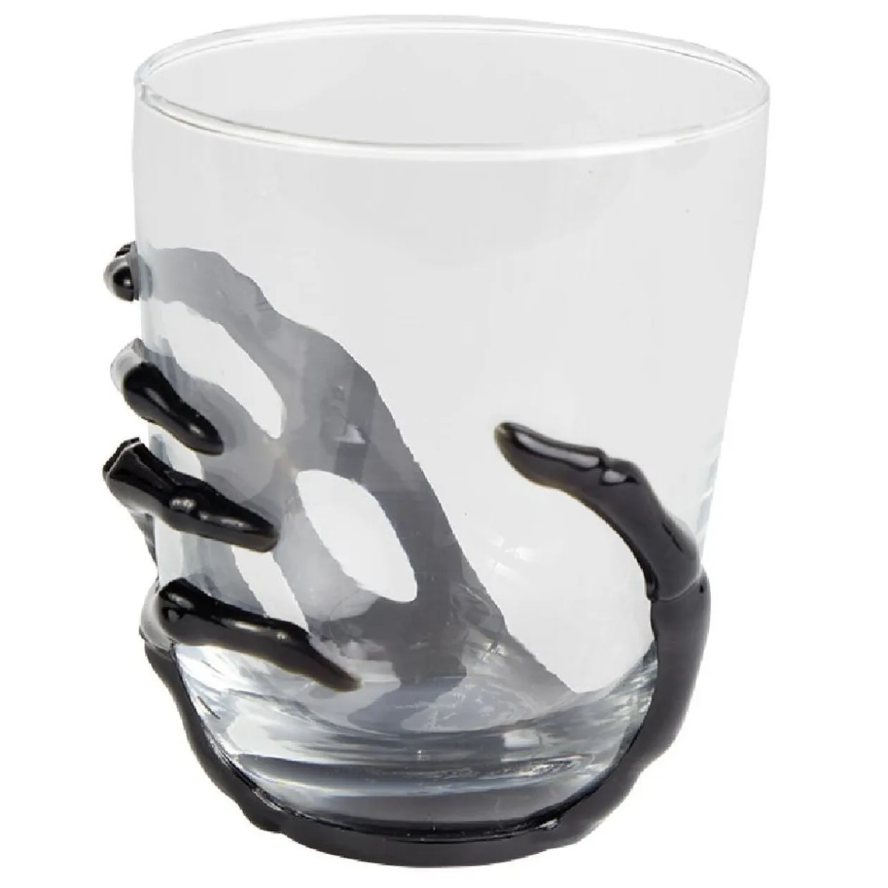 Verre main squelette Halloween noir transparent