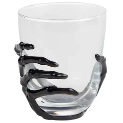 Verre main squelette Halloween noir transparent