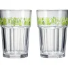 Verre Mojito transparent inscription et motif citron x2