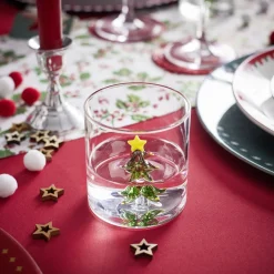 Verre Noël transparent avec centre sapin 3D Ø8xH8,5cm < Gifi Sale