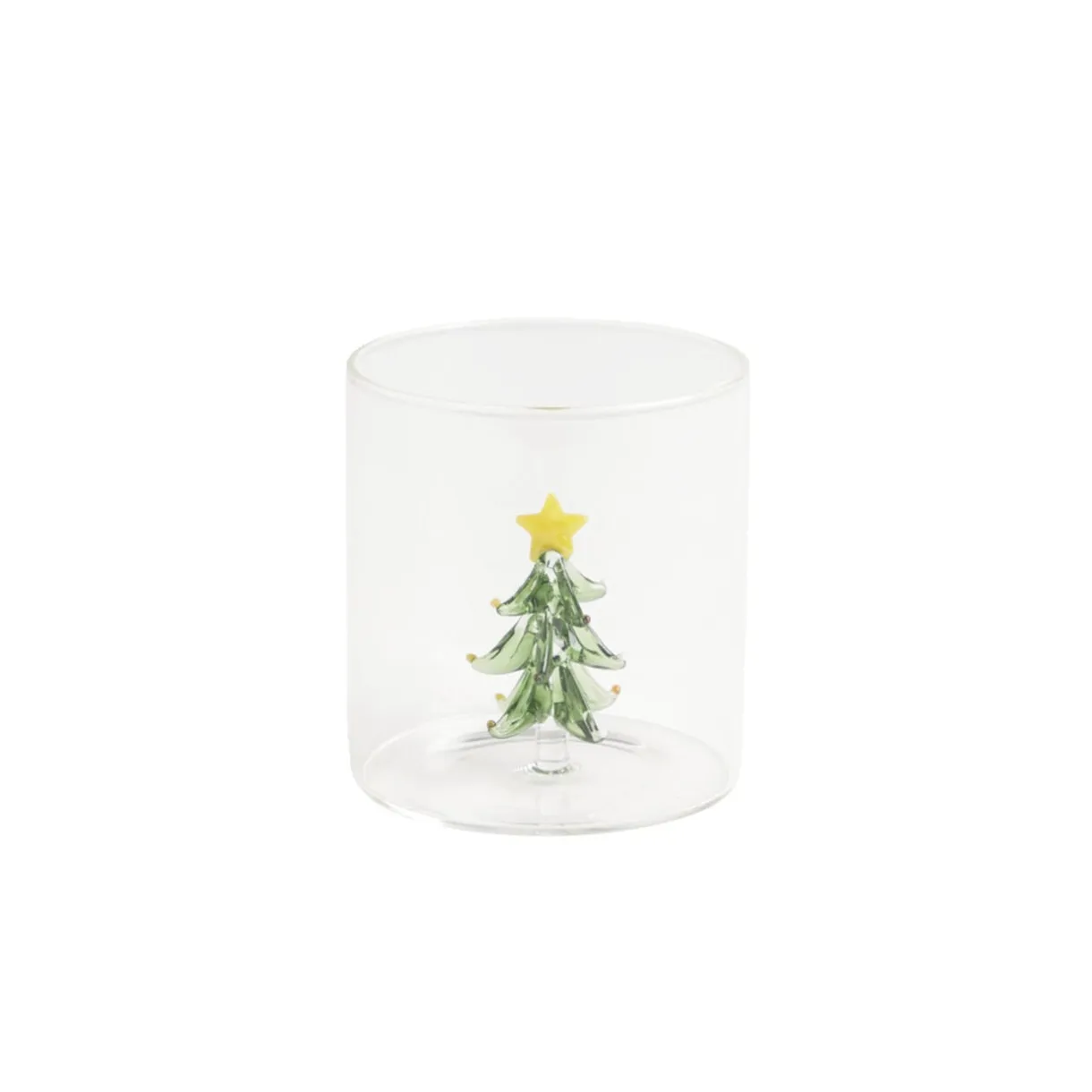 Verre Noël transparent avec centre sapin 3D Ø8xH8,5cm < Gifi Sale