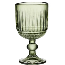 Verre à pied 23cl en verre transparent vert Ø8xH14,5cm