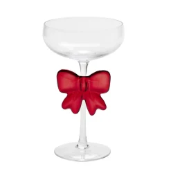 Verre à pied 250ml avec noeud rouge Ø10,5xH17,5cm < Gifi Hot
