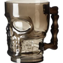 Verre plastique forme tête de mort noir Ø9,5xH12,5cm