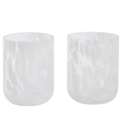 Verre soufflé x2 motif tacheté 500ml (2 modèles)