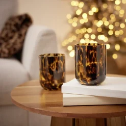 Verre soufflé x2 motif tacheté 500ml (2 modèles)