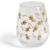 Verre transparent motif Noël doré 46cl (2 modèles)