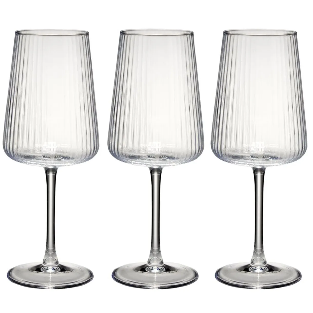 Verre à vin motif strié 520 ml Ø9XH23 cm verre transparent < Gifi