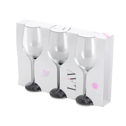 Verre à vin x3 avec pied gris fumé 39,5cl < Gifi Hot