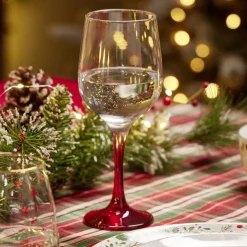 Verre à vin x3 avec pied rouge fumé 39,5cl < Gifi Best