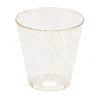Verrine plastique réutilisable x10 carrée dorée pailletée 3x3xH5cm