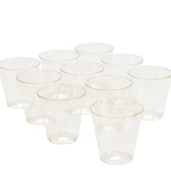 Verrine plastique réutilisable x10 carrée dorée pailletée 3x3xH5cm