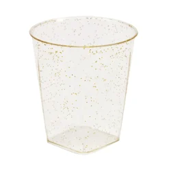Verrine plastique réutilisable x10 ronde dorée pailletée 3x3xH5cm < Gifi