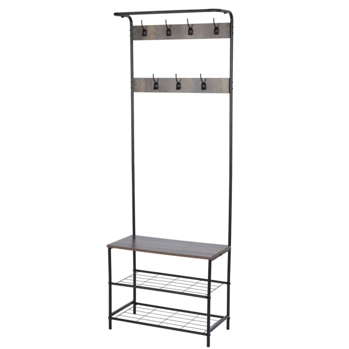 Vestiaire 3en1 avec patères et étagères métal 60x30xH170cm (2 modèles) < Gifi Best