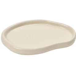 Vide-poche arrondi en dolomite 17x24cm (2 modèles blanc ou argenté) < Gifi Sale