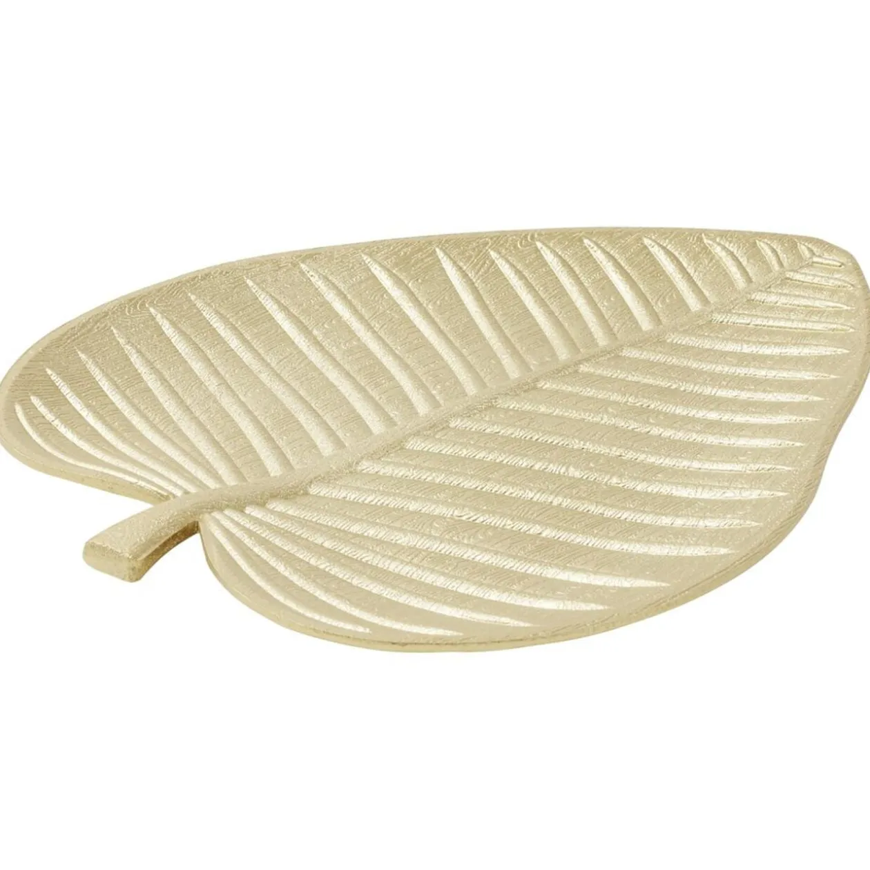 Vide poche forme feuille en bois doré 38x30xH4cm