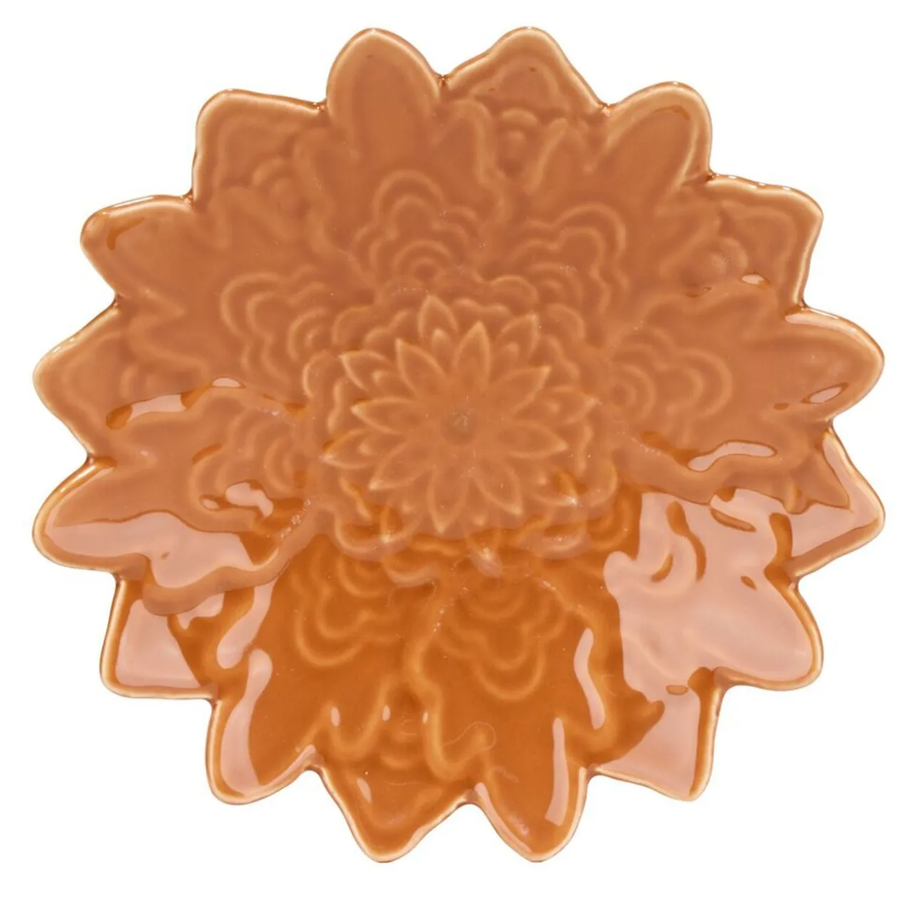 Vide-poche forme fleur de tournesol en dolomite Ø13cm (3 modèles)