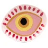 Vide-poche forme oeil porte-bonheur en céramique 12x15cm (2 modèles bordeaux ou rose)