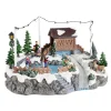 Village de Noël animé LED et sa patinoire 32,5x22xH20cm < Gifi Sale