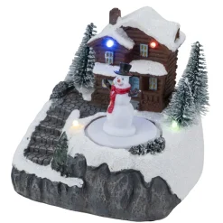 Village de Noël animé LED scène patinoire 11,5x10,5xH13,5cm (3 modèles) < Gifi Hot