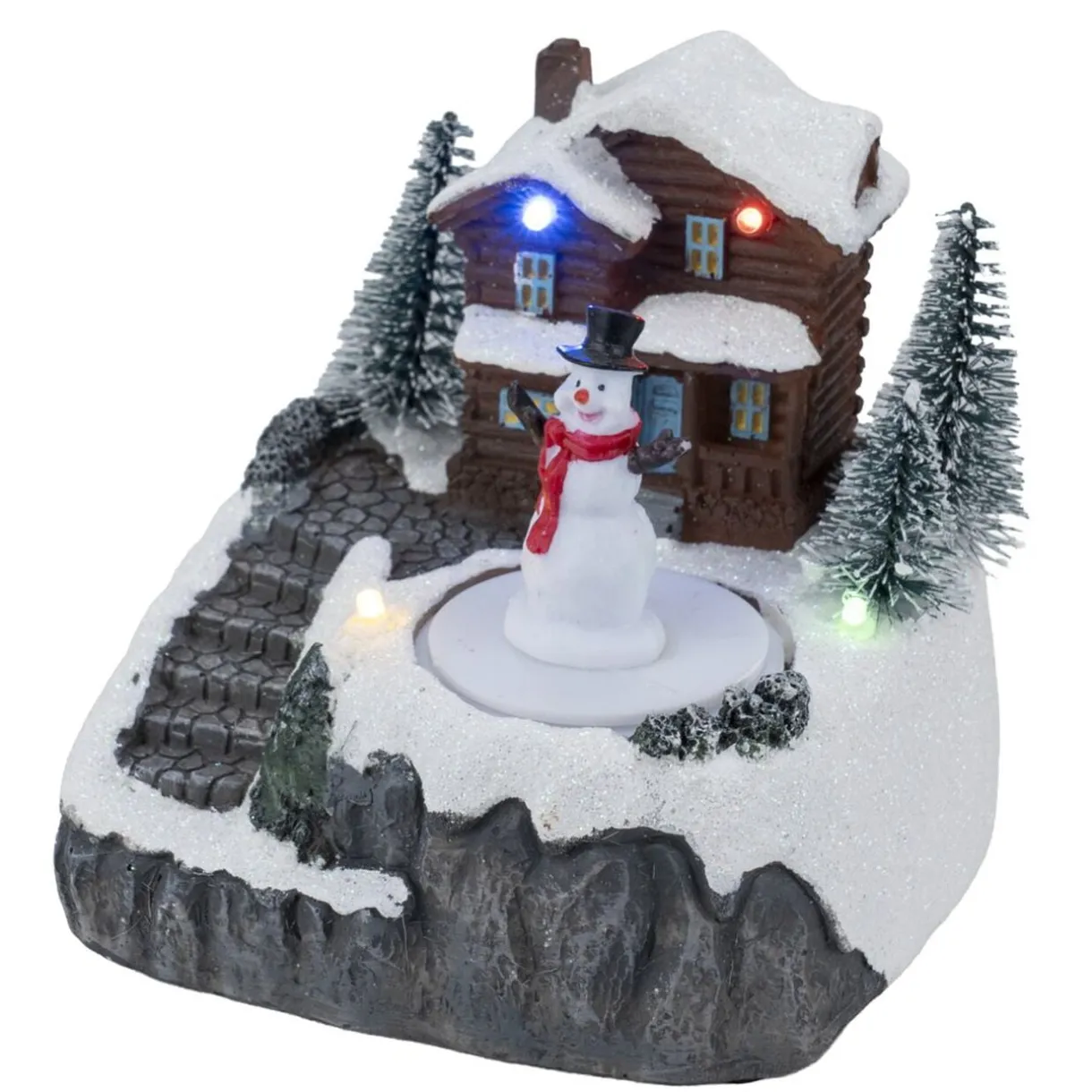Village de Noël animé LED scène patinoire 11,5x10,5xH13,5cm (3 modèles) < Gifi Hot