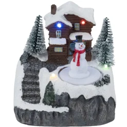 Village de Noël animé LED scène patinoire 11,5x10,5xH13,5cm (3 modèles) < Gifi Hot
