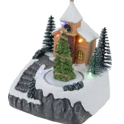 Village de Noël animé LED scène patinoire 11,5x10,5xH13,5cm (3 modèles) < Gifi Hot