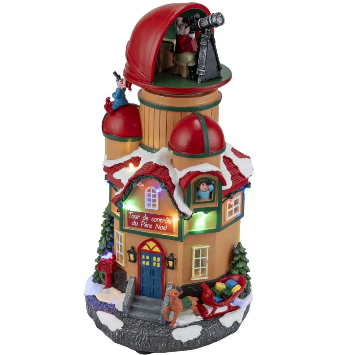 Village de Noël animé LED tour de contrôle du Père Noël 16x14xH26cm < Gifi Hot