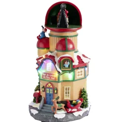 Village de Noël animé LED tour de contrôle du Père Noël 16x14xH26cm < Gifi Hot