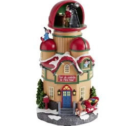 Village de Noël animé LED tour de contrôle du Père Noël 16x14xH26cm < Gifi Hot