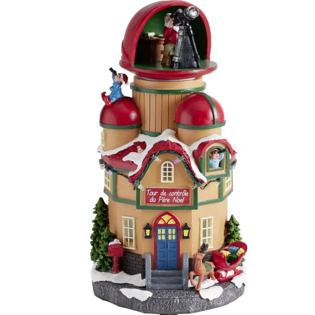 Village de Noël animé LED tour de contrôle du Père Noël 16x14xH26cm < Gifi Hot