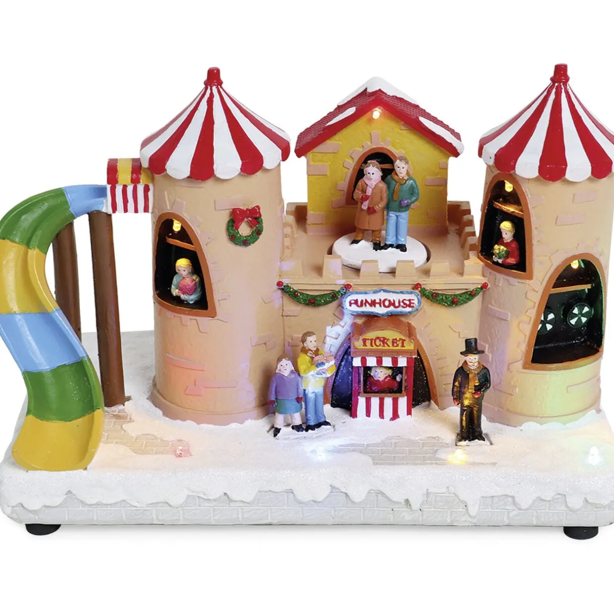 Village de Noël château animé lumineux musical 8 LED multicolore fixe < Gifi Discount