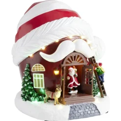 Village de Noël LED animé scène maison bonnet 21x20xH21,5cm