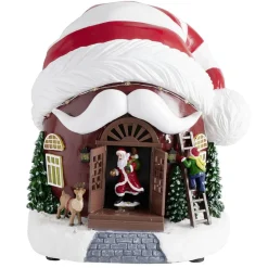Village de Noël LED animé scène maison bonnet 21x20xH21,5cm