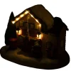 Village de Noël lumineux et animé LED courrier du Père Noël 21,5x12xH14cm