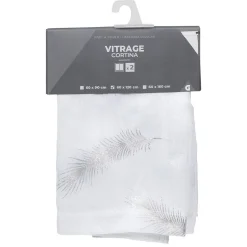 Vitrage blanc imprimé plume argenté 60x120cm x2 < Gifi Best