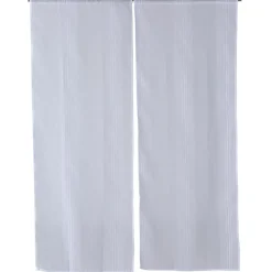 Vitrage droit passe tringle uni blanc 60x160 cm x2