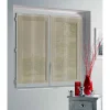 Vitrage droit passe tringle uni taupe 60x120 cm x2
