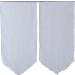 Vitrage passe tringle finition pointe effet lin uni blanc 60x120 cm x2 < Gifi Hot